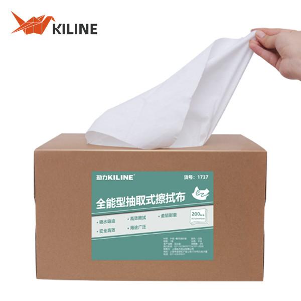 Blanc 65gm Tissu de nettoyage industriel à usage intermédiaire Tissu d' essuie-glaces pour machine