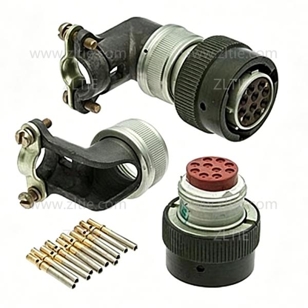 ZH23 Series Shell Size 18 10 Pin Female Plug with Angled Tail Attachment – СНЦ23-10/18Р-8-В