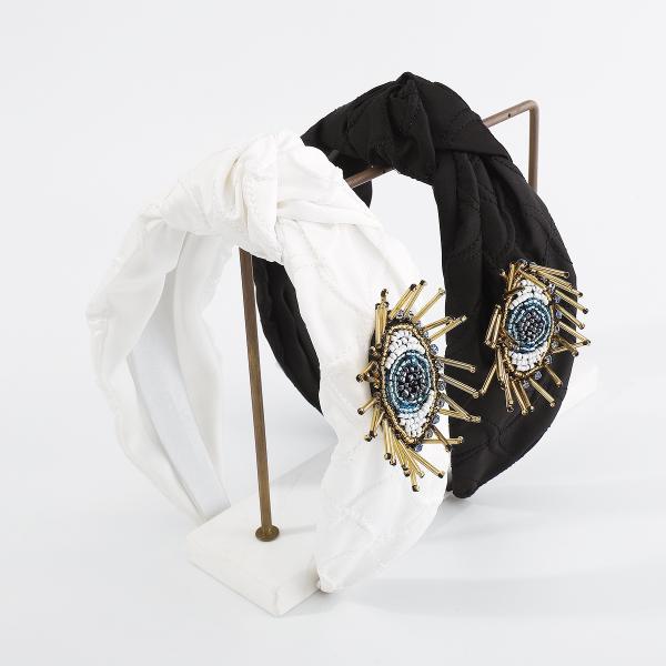 Angel Eyes beaded eyes decorate headbands Fashion center knot fabric headband lady Yiwu accessories