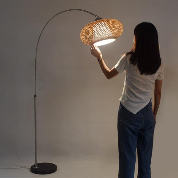 Classical chinese design creative home decorative bedroom living room  bamboo arc floor lamp(WH-WFL-18)