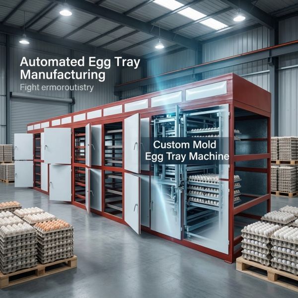Egg Tray Making Machine with 10,000pcs/h Output, Automatic Stacking System and Recycled Paper Input for Efficient Paper Pulp Tray Production