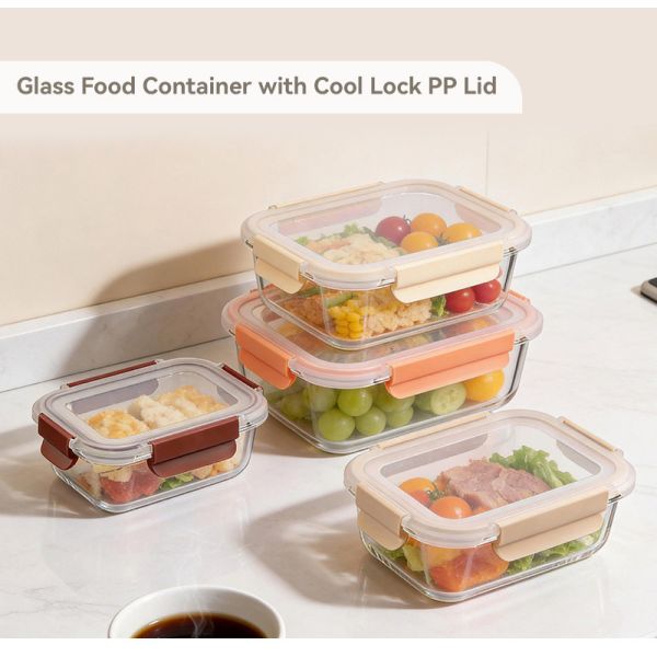 IKOO OEM/ODM Glass Meal Prep Containers with Snap Locking Lids
