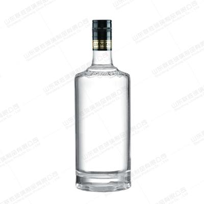 Customizado 700ml 750ml 1000ml Quadrado Vidro Vinho Bebidas alcoólicas garrafa Vodka Whisky Gin garrafa com tampa de redução de calor