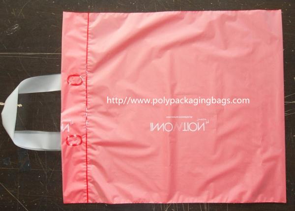 Le cintre en plastique de gousset latéral rose met en sac de grande taille pour le cadeau/épicerie