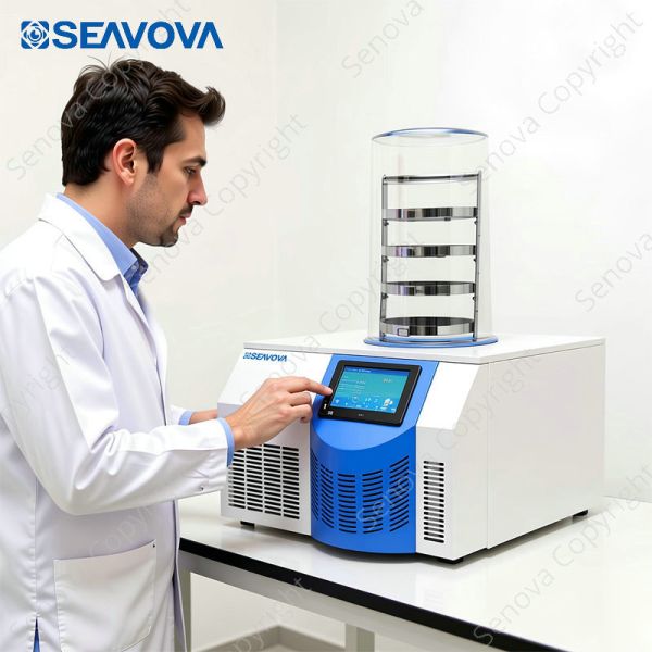 8 Port Manifold Laboratory Lyophilizers -60C 3Kg Bench Top Freeze Dryer