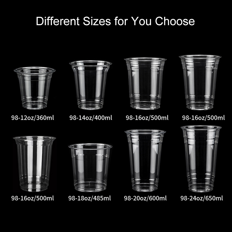 Disposable Custom Logo Printed Cold Coffee Cup  Plastic Cups with Sip Lids