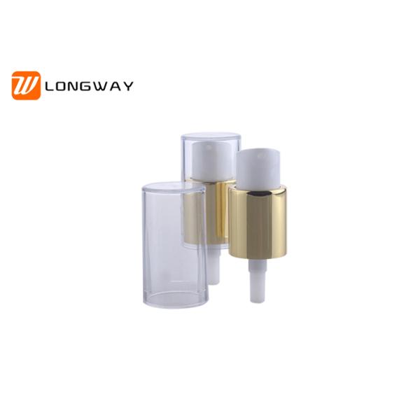 Full Cap PP Cosmetic Treatment Pumps Aluminum Coated Custom Logo Available