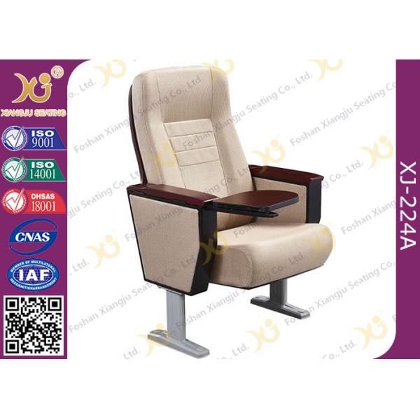 Modern Standard Seat Auditorium Church Chairs Solid Rubber Wood Armrest