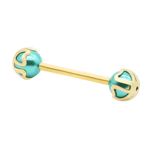 Cor cor-de-rosa perfurando do ouro da joia 6mm 316 da língua de aço inoxidável para o casamento