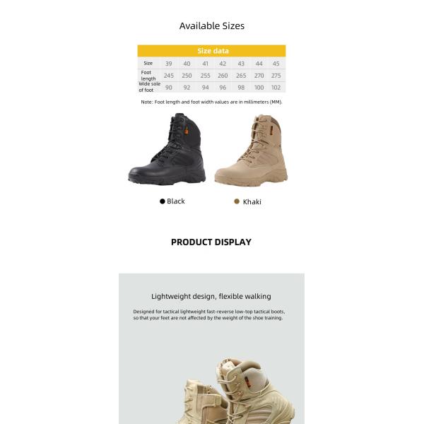 Delta Boots Military Combat Desert Boots Khaki Black Two-ply cowhide