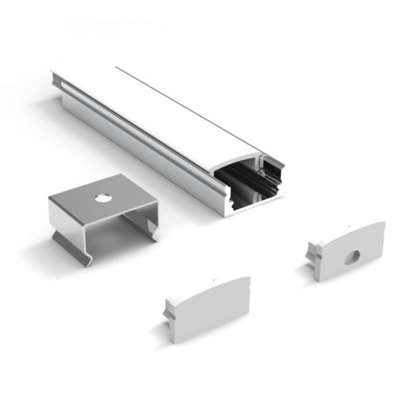 6063 T5 Aluminum Alloy LED Strip Channel with PC Diffused Cover for Surface Mounted Linear Lighting