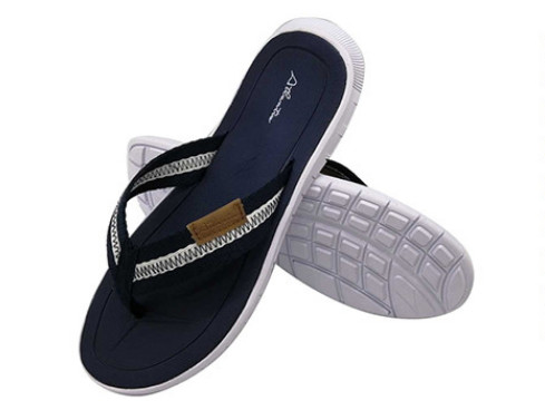 Flat Black Mens Sports Slippers Footwear With Arch