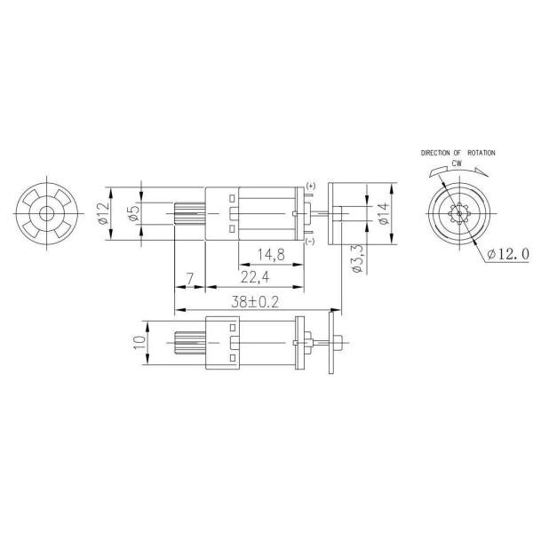 мини DC 0.1A чистит мотор щеткой привода замка мотора 3350RPM