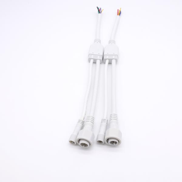 Outdoor LED Light PVC Waterproof Y Connector IP68 2 Core Cable Connector