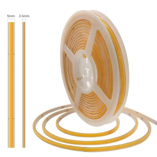 3000K 24V 6W 8W CRI90 COB Flexible Led Strip Ultal Thin 2.7mm