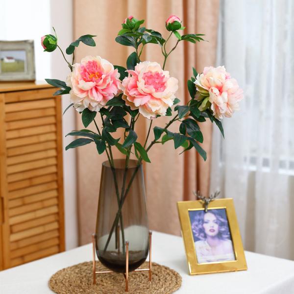 Simulated Peony Flower Wedding Chinese Red housewarming Decoration Living Room Plastic Ornament Peony Flower Simulated Flower