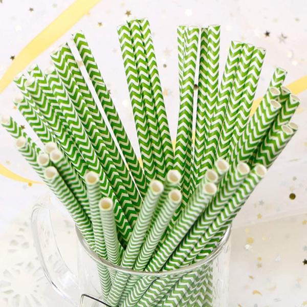 Chevron Branded Paper Straws