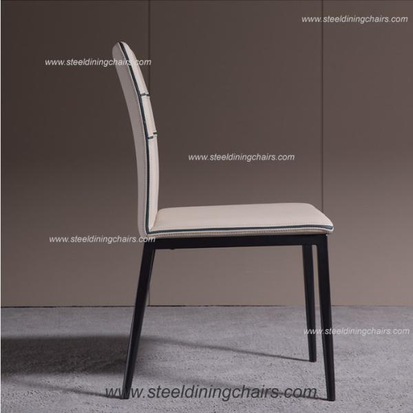 4 Stitches Faux Leather Upholstered 48cm 45cm 87cm Steel Restaurant Chair