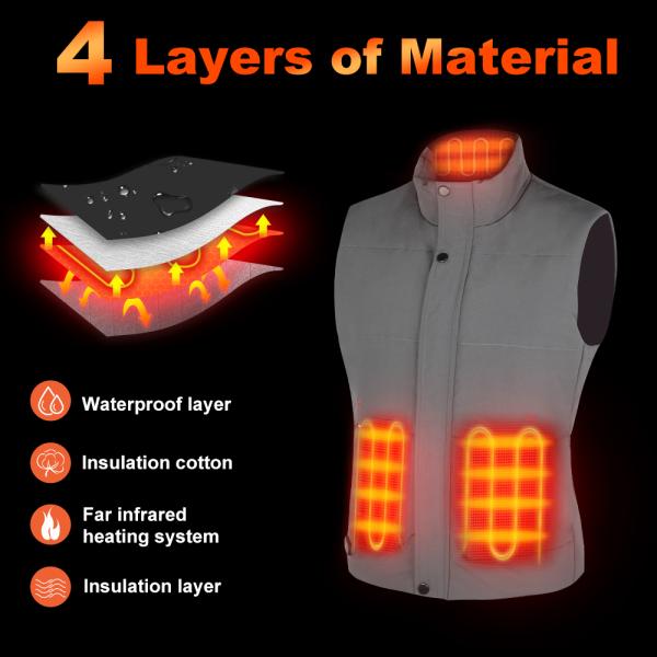 Winter Heated Waistcoat Lightweight USB Charging For Outdoor Hiking Hunting
