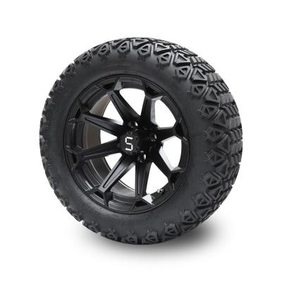Carrinho de golfe 14 porcas da roda de Matte Black Wheels And 22x10-14 DOT High Profile Tires Including e tampões do centro