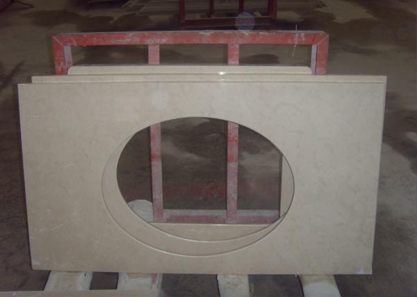 Custom Cream White Marble Countertops , Marble Vanity Tops For Interior Decoration