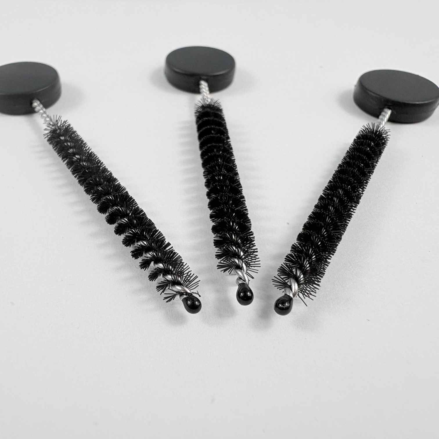 Hand‑Use Precision Bore Cleaning Brush with Position Limiter Disc Nylon Twisted Wire Tool For Nozzle Jet Hole Tubing Repair Maintenance