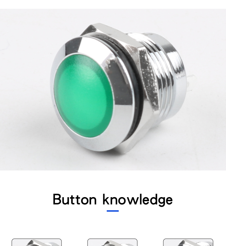 12mm Nickel-plated Copper Ball Head Soft Light Indicator Light Welding Foot 6V/24V/220V Red/Green/Yellow/Blue/White