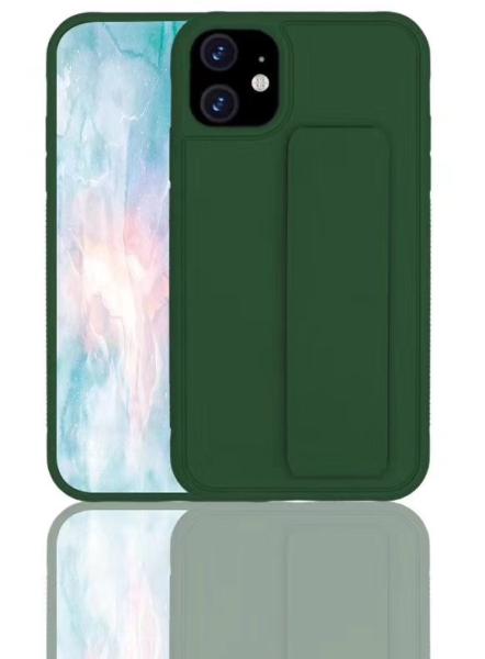 2 In 1 Candy Colour Phone Case Shockproof TPU Material Finger Grip Stand
