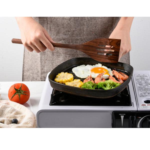 Black Walnut Kitchen Utensil 6 Pcs Home Solid Wood Spatula Spoon Cooking Set