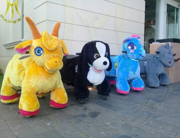 Hansel amusement kids electronic motorized plush riding animals