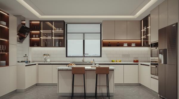 Armário de cozinha moderno Armário de cozinha modular inteligente para móveis domésticos