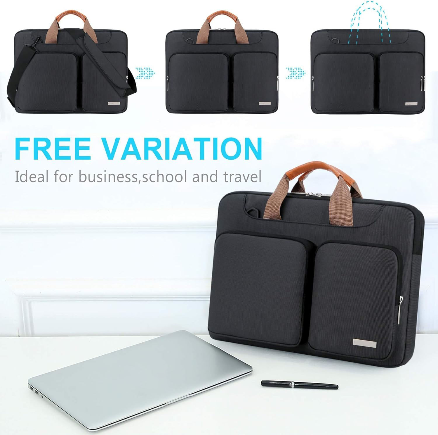 Customize Computer Shoulder Handle Bag Business Briefcase with Shoulder Strap 13 14 15 16 Inch Computer Bag Office Computer Bag Wholesale OEM/ODM/Private Label