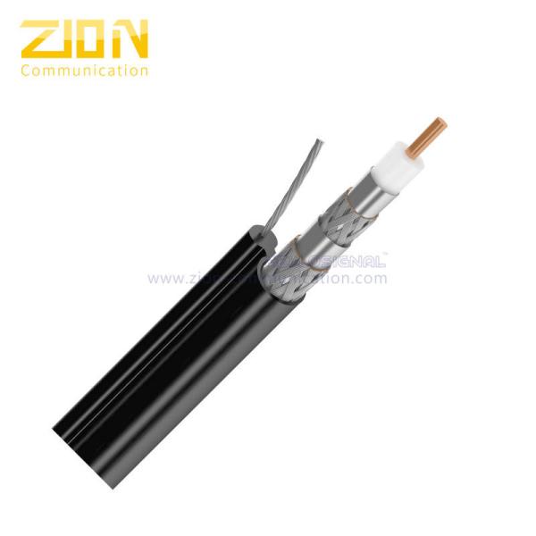 Cabo de televisão CATV RG11 Quad Shield Jelly PE Cabo coaxial com mensageiro