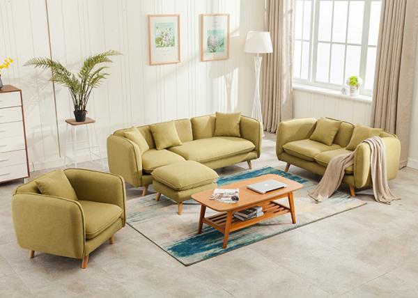 Leisure Modern Bedroom Furniture Fruit Green 3 Seater Fabric Sofa Elegant