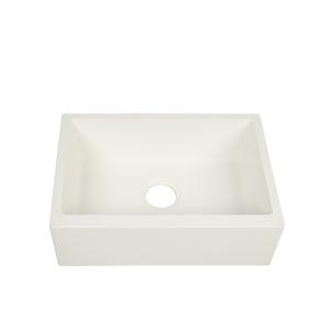 3-1/2'' Matte White Farmhouse Sink 80% Quartz Crystals Single Basin Sink
