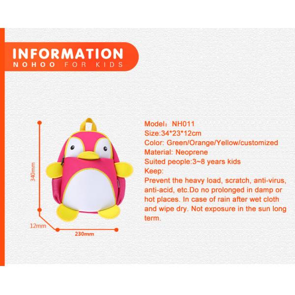 Penguin Design Cute Toddler Backpacks For Little Kids Neoprene Material