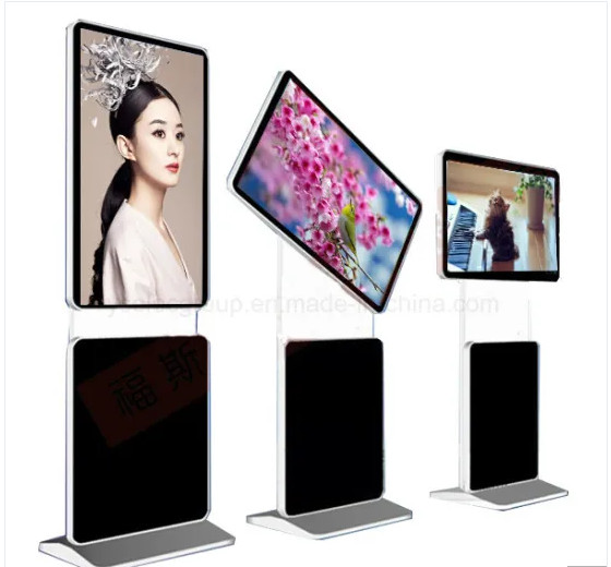 55LG Panel High Resolution Digital Signage Floor Standing Indoor LCD Rotating Controlled Touched Screen for Advertising