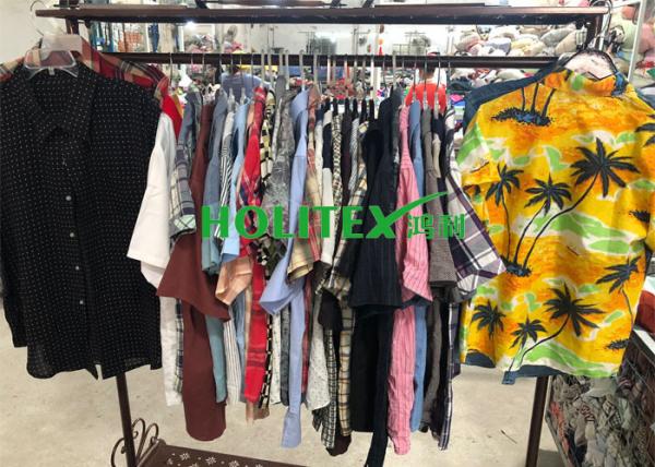 Korean Style Second Hand Mens Shirts Short Sleeves For Southeast Asia