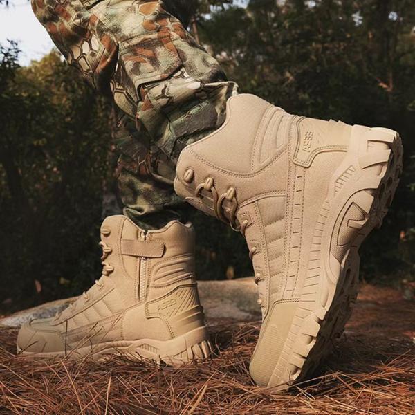 Non Slip Combat Boots Durable Hiking Military Boots Yellow For Rescue