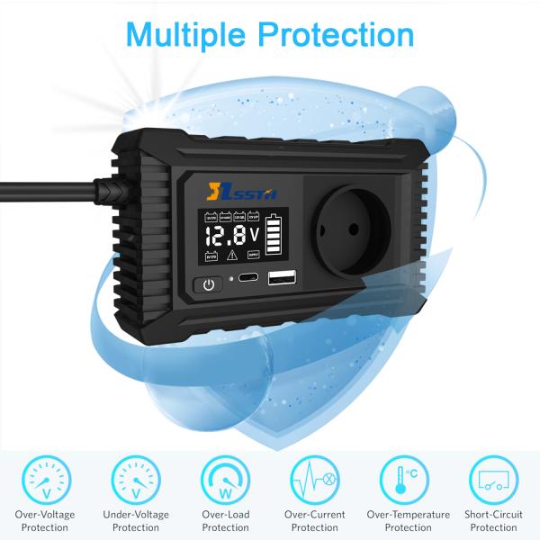 150W Pure Sine Wave DC 12V to 110V 220V AC Car Charger Converter Adapter Dual USB Off Grid 200W Car Power Inverter