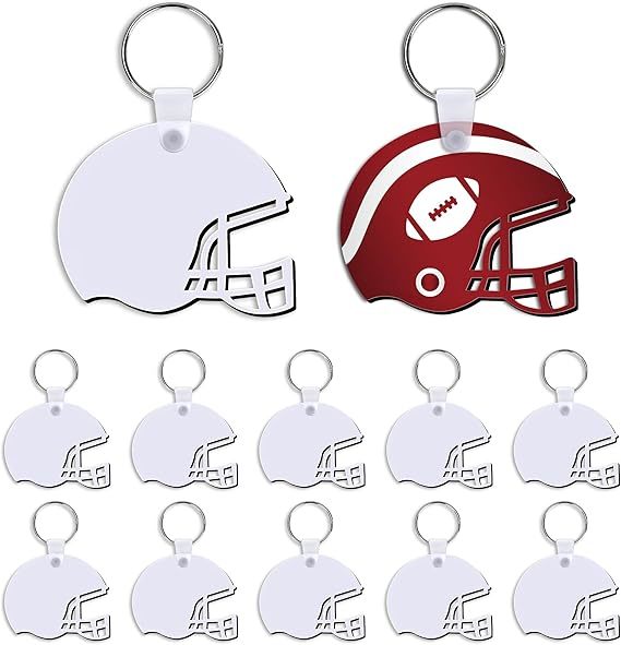 Sublimation Football Helmet Mdf Keyring Blanks Double Sided Custom Wooden Keychain