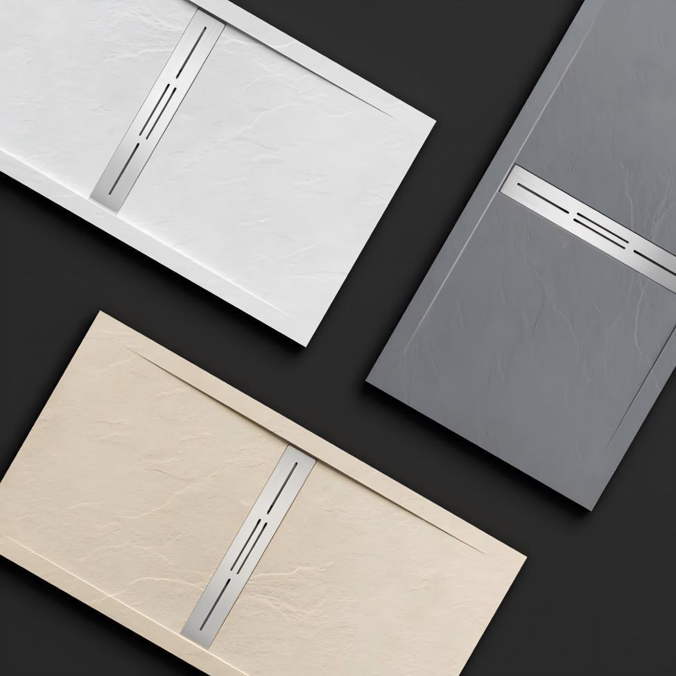 Waterproof Bathroom Flush Solid Surface Shower Tray 700x1200 For Hotels Apartments
