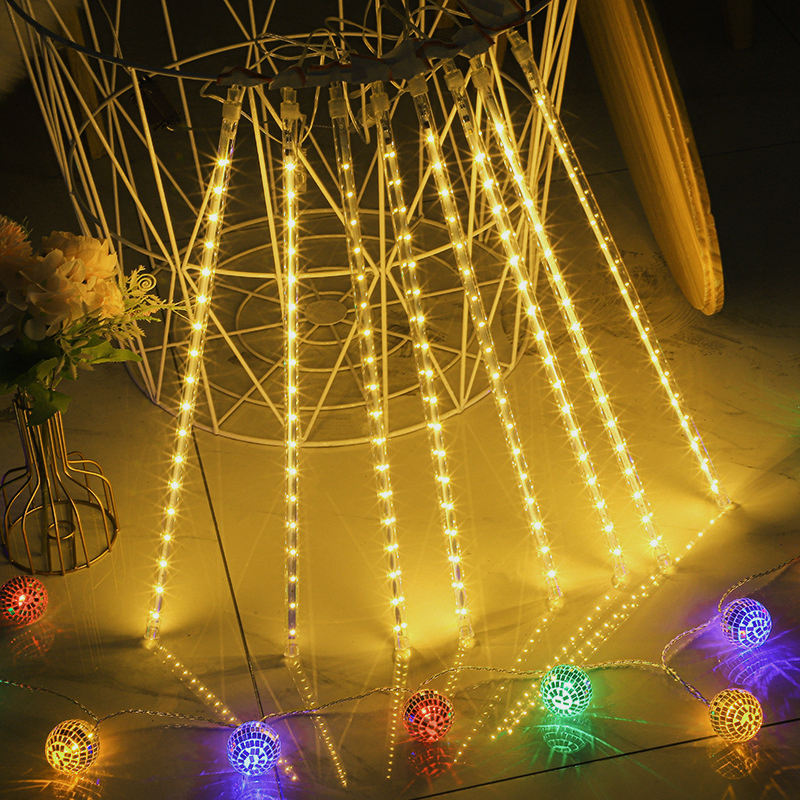 Dynamic Meteor Shower, LED Meteor String Lights Outdoor Garden Holiday Atmosphere Lighting