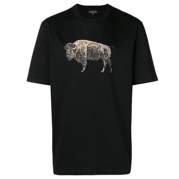 Crew Neck Mens Trendy T Shirts Cotton / Polyester Material Black Color