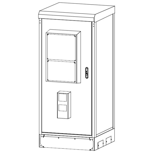 Painel exterior IP55 da estrutura do sanduíche do armário de poder de Emerson Rectifier/bateria