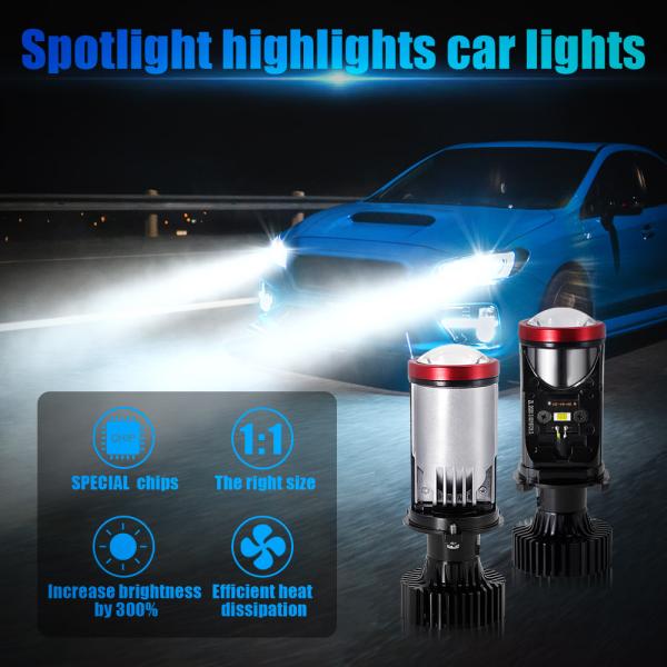 White 45W Mini Lens Y8 H4 Car LED Spotlight Universal Headlight Bulb