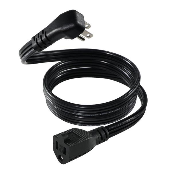 14 AWG SPT-3 Flat Wire Power Cord NEMA 5-15P to 5-15R Straight Blade Plug 15A 125V Flexible Cable for Industrial/Home Use