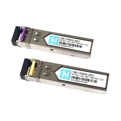 SMF 1.25G BIDI 80km 1490nm/1550nm LC Connector DDM WDM Simplex Optical Module Transceiver SFP Module in Wiegand Network
