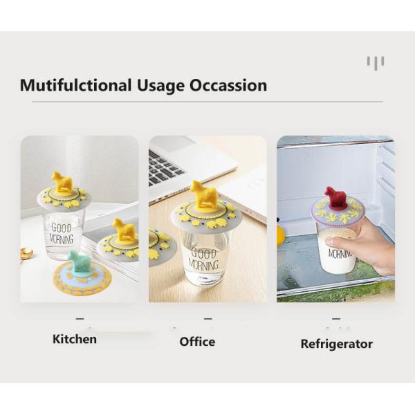 Silicone Cup Lid Leakproof And Dustproof Ceramic Tea Cup Mug Lid Sealing Cap Fresh-Keeping Cap