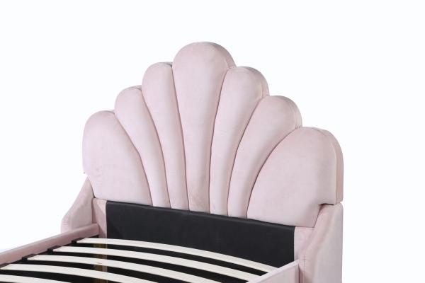Soft Velvet Fabric Solid Woodday Bed Wooden Queen Size Bed Frame 137*203mm